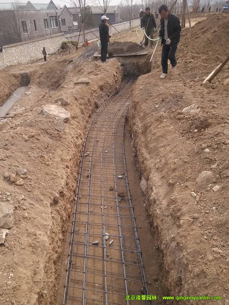 景墻的鋼筋綁扎